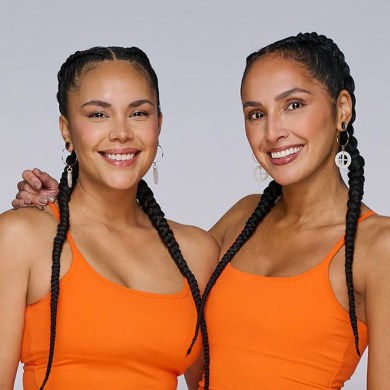 Rebecca Watt, right, and Rebecca Merasty in an Amazing Race Canada promotional photo.